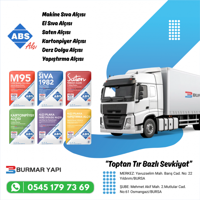 Çanakkale ABS Alçı Fiyatları Çanakkale ABS Alçı Fiyatları