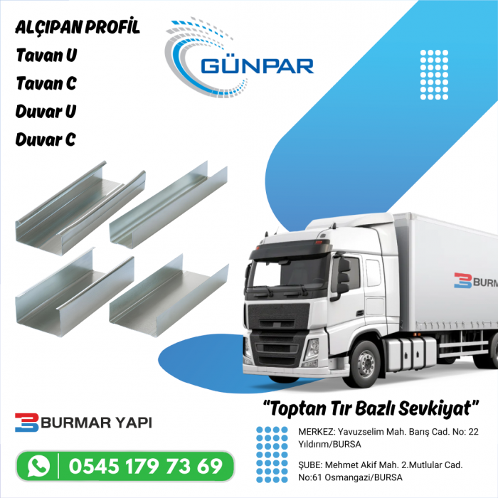 Kocaeli Alçıpan Tavan C Profil